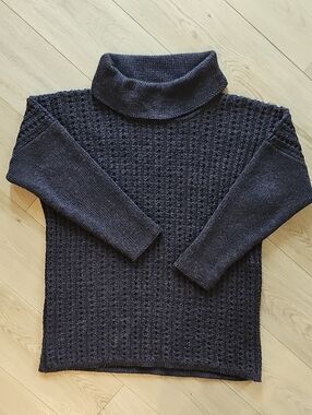 Vintage Falcara Ireland Wool Alpaca Chunky Knit Turtleneck Sweater, Lrg / XL